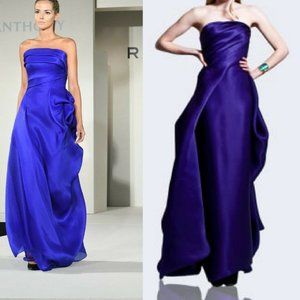 □$5,000 RUBIN SINGER STUNNING DAHLIA PURPLE EVENING DRESS GOWN US 2